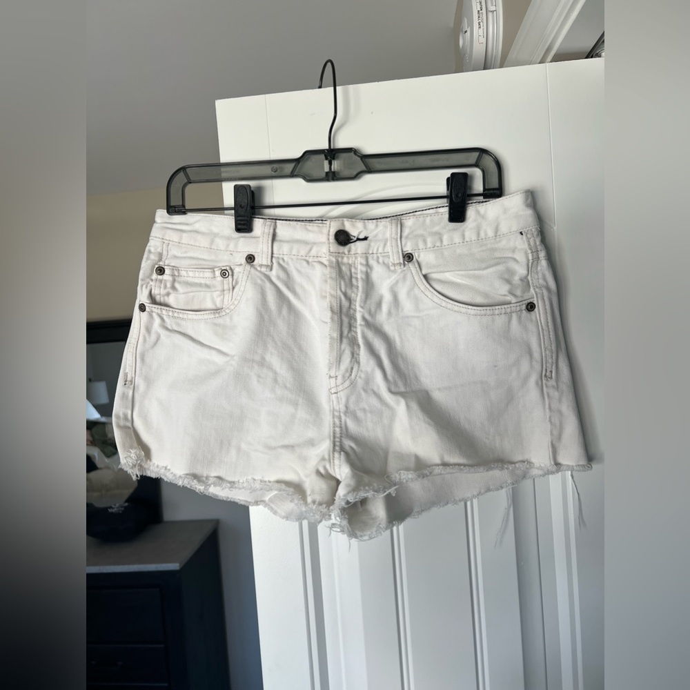 Free People White Jean Shorts